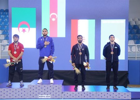 مدال برنز مرتضی قیاسی در رقابت های کشتی آزاد کشورهای اسلامی